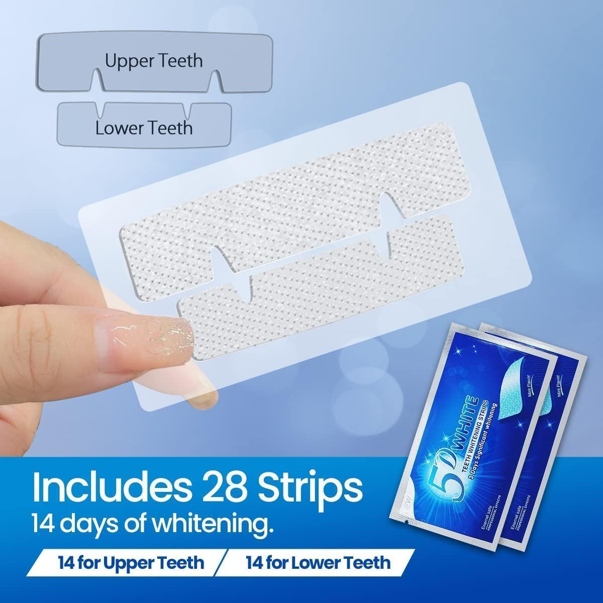 Bleaching Zähne White Stripes Zähne, Vinmall Zahnaufhellung Whitening Strips, zahn bleaching aufhellung, Professionelle zahnweiss bleaching stripes, Minze Geschmack, Schnelles Entfernen Aller Flecken