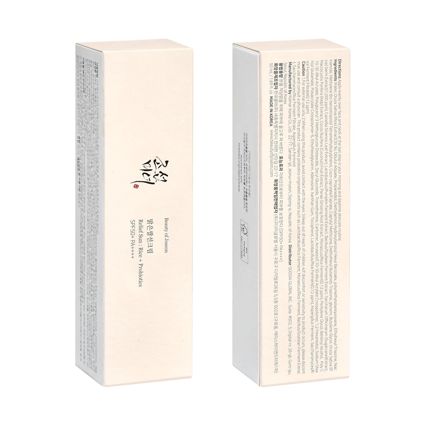 Beauty of Joseon Relief Sun Schutzcreme Rice + Probiotics SPF50+ PA++++ 50 ml