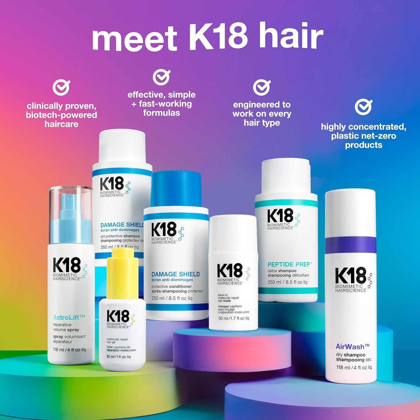 K18 Leave-In Molecular Repair Hair Mask Pflege ohne Spülung für sehr trockenes und geschädigtes Haar 50 ml