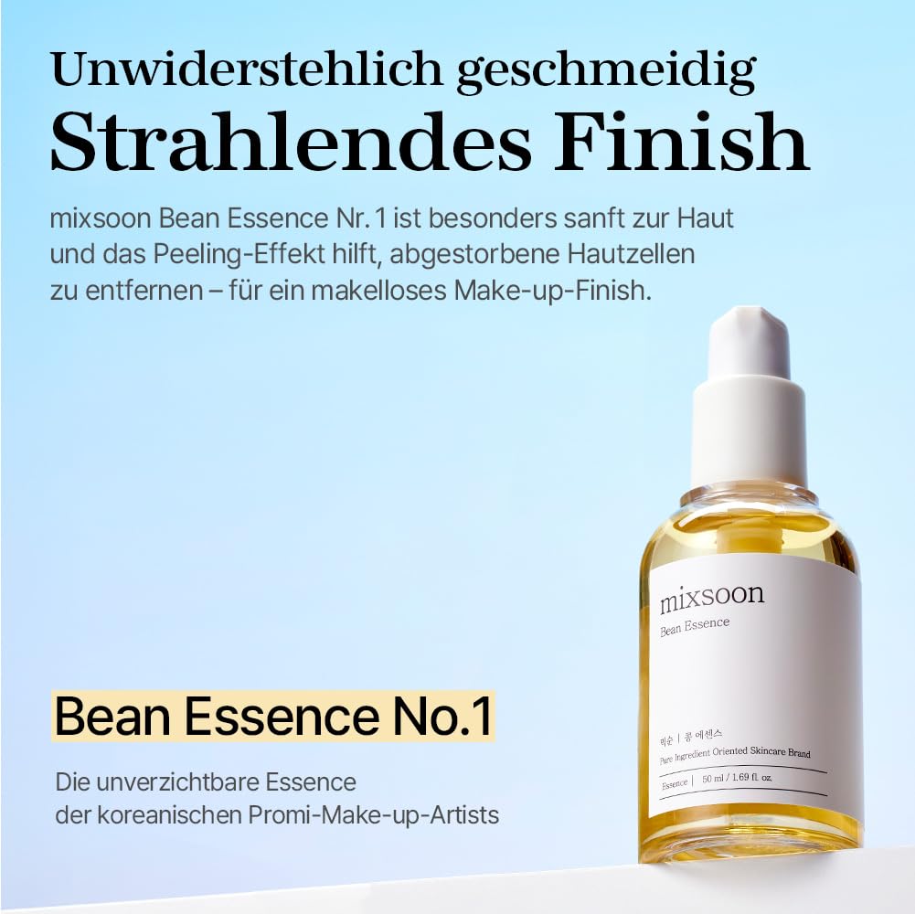 mixsoon Bean Essence 50ml Serum - Feuchtigkeitsspendend - Essenz-Serum für natürliche Haut, 50 ml