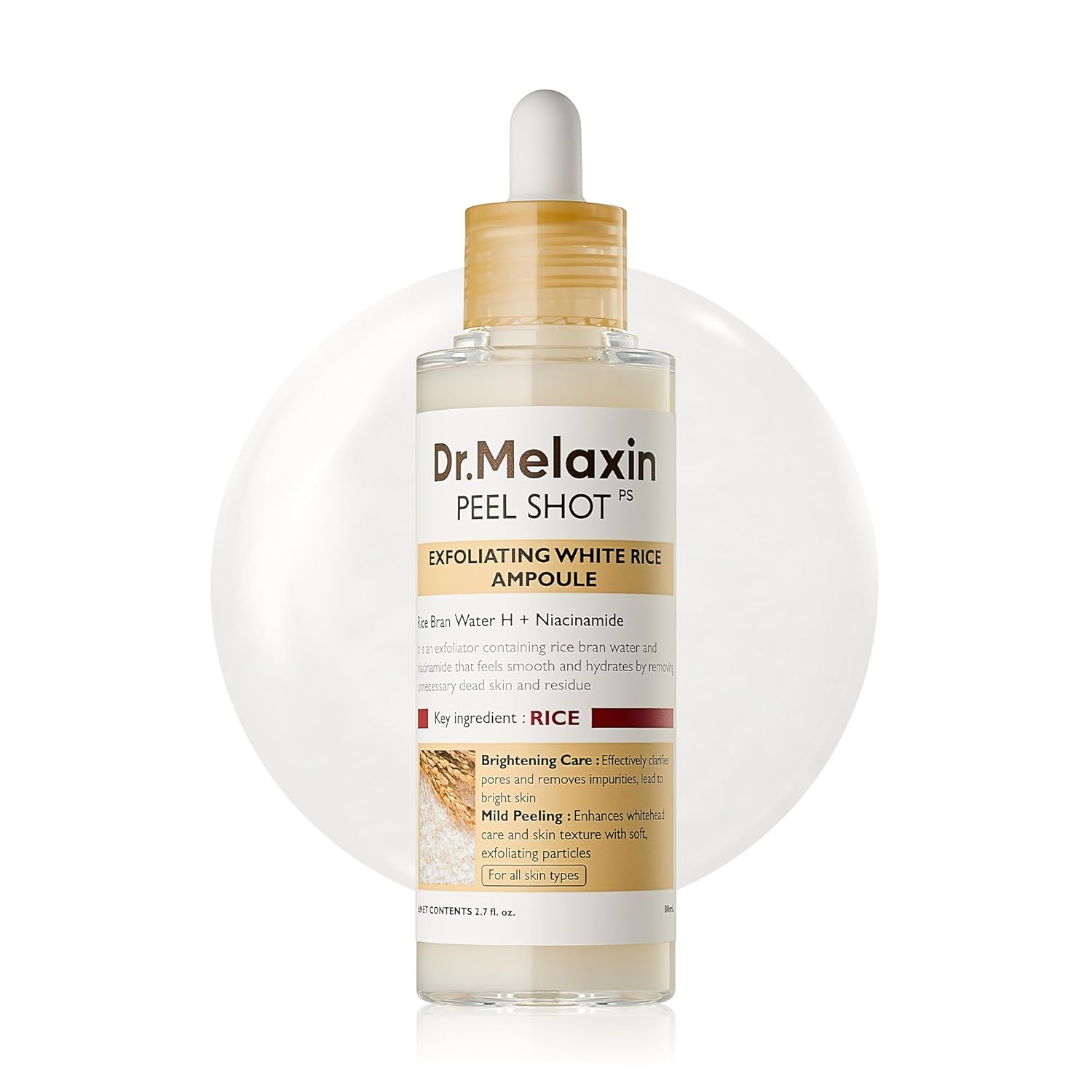 Dr.Melaxin Peel Shot Glow White Rice Peeling Ampulle, 80ml
