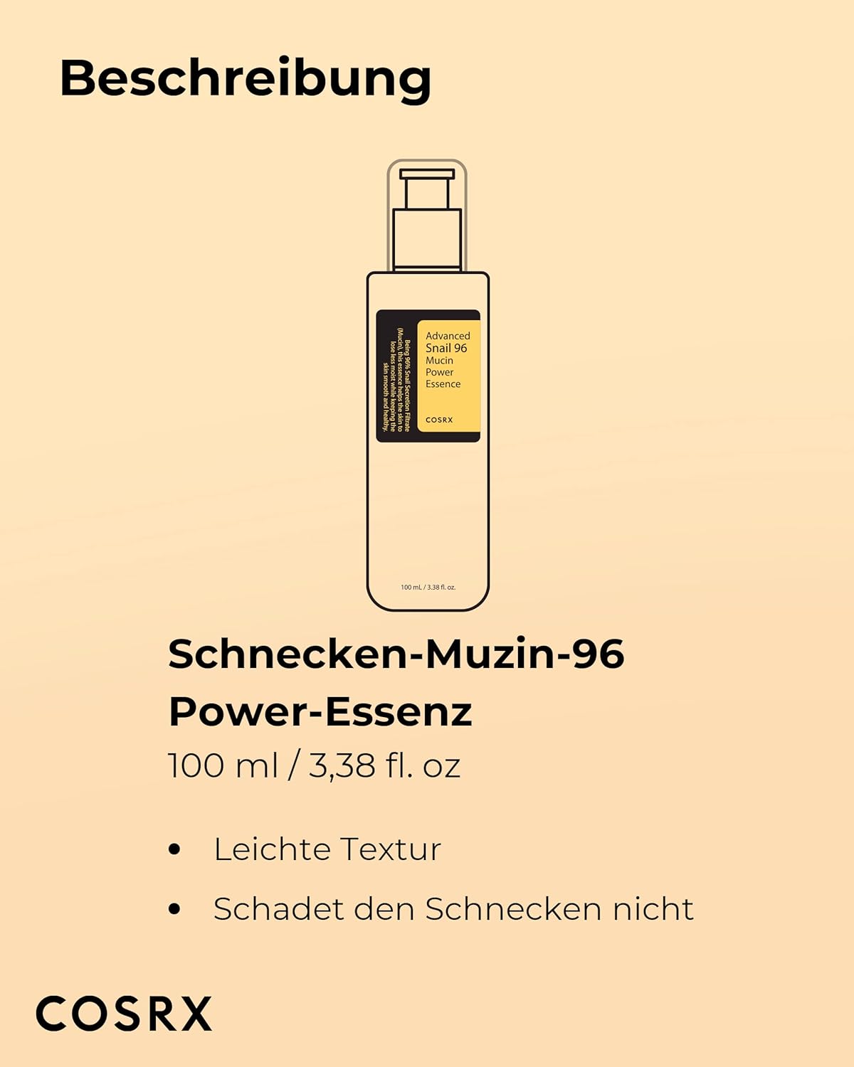 COSRX Advanced Snail 96 Feuchtigkeitsspendende Essenz Mucin Power Essence 100 ml