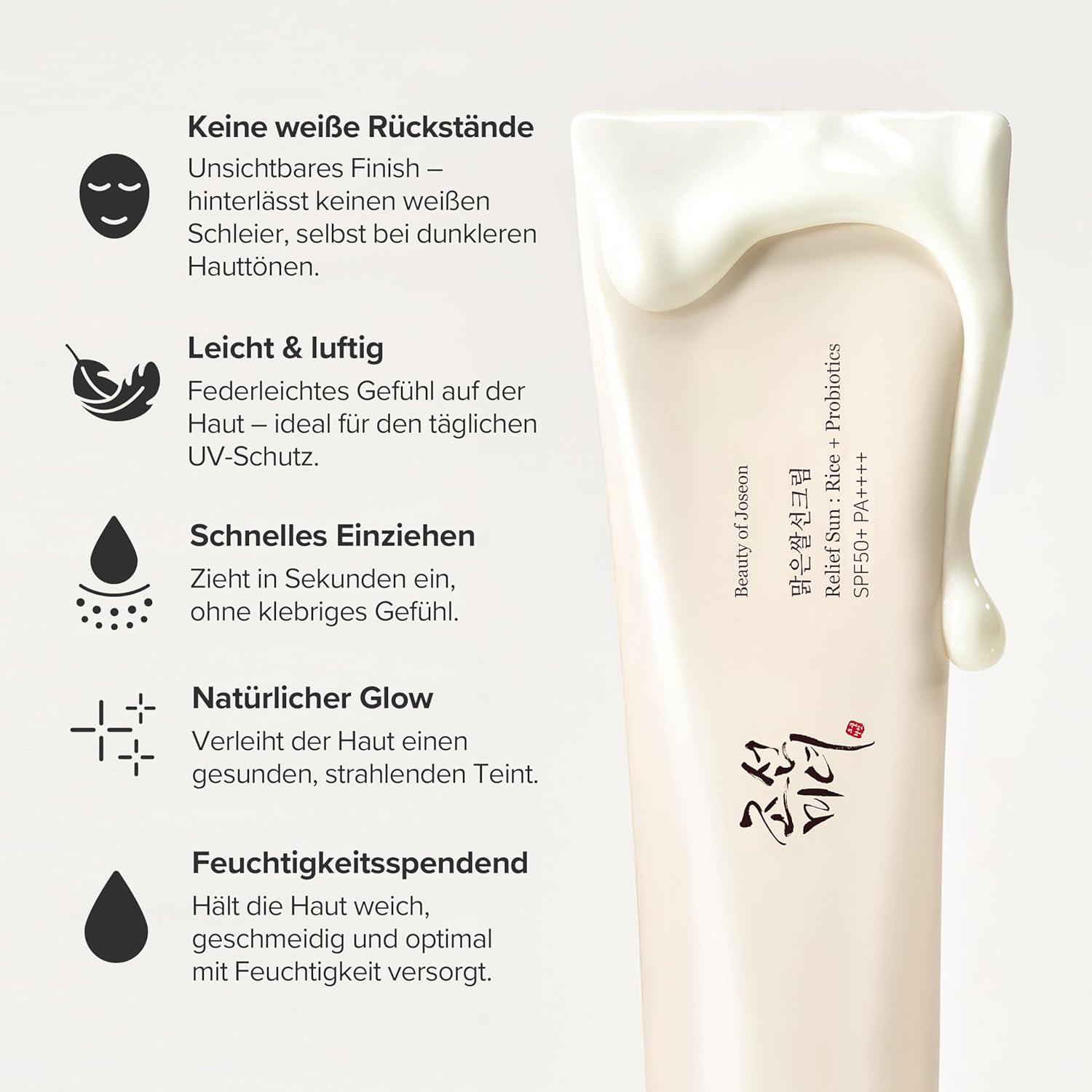 Beauty of Joseon Relief Sun Protective Cream Rice + Probiotics SPF50+ PA++++ 50 ml