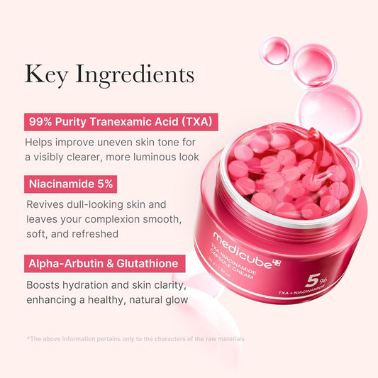 Medicube TXA Niacinamide Capsule Cream 55 g – 2-Phasen-Kapselcreme gegen ungleichmäßigen Hautton mit TXA, Niacinamid, Hyaluron & Ceramiden