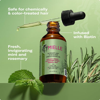 Mielle Organics Mielle Rosemary Mint Kopfhaut- und Haarstärkungsöl für gesundes Haarwachstum, 2 oz 59 ml