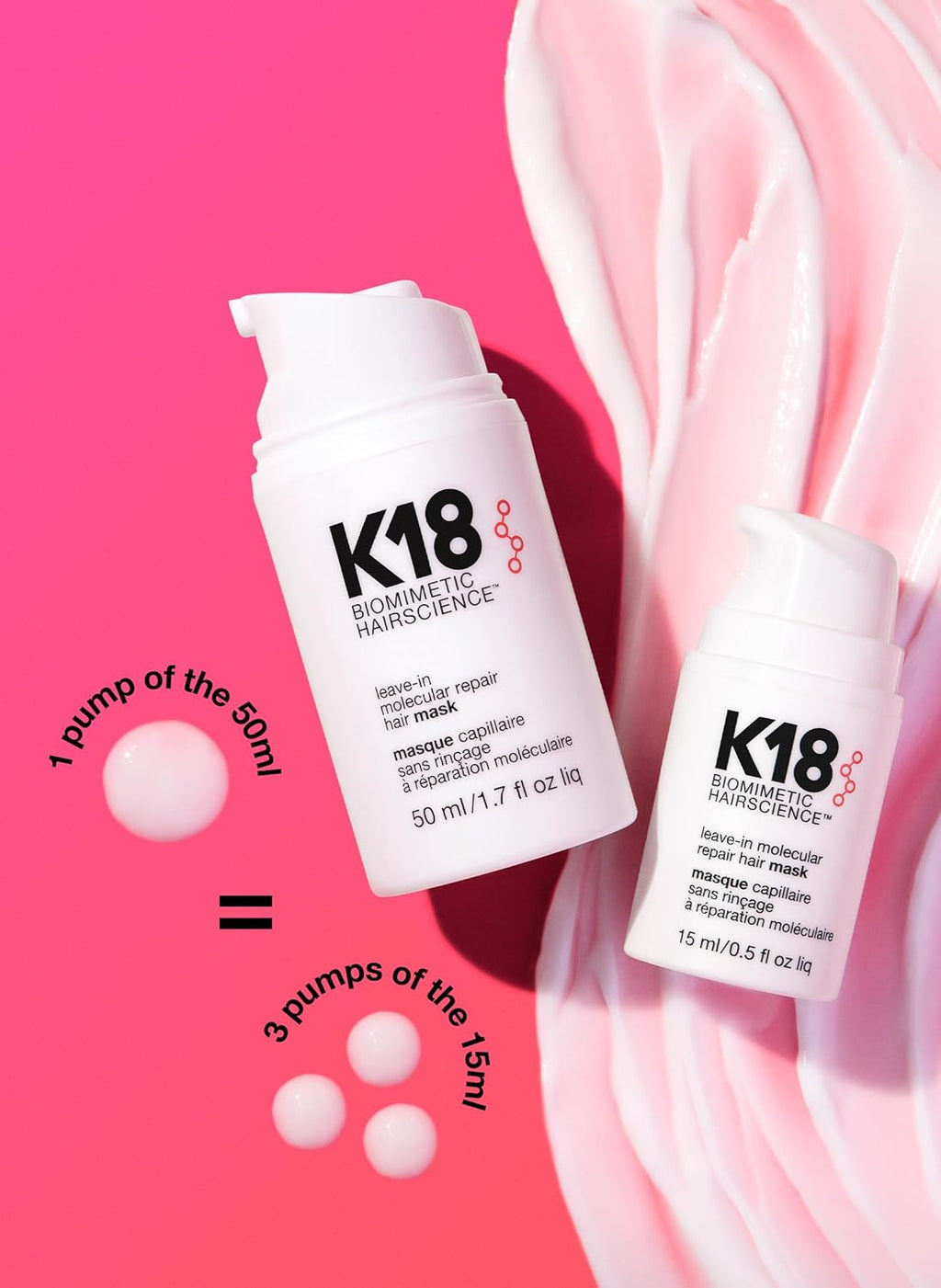 K18 Leave-In Repair Haarmaske, 15 ml, weiß