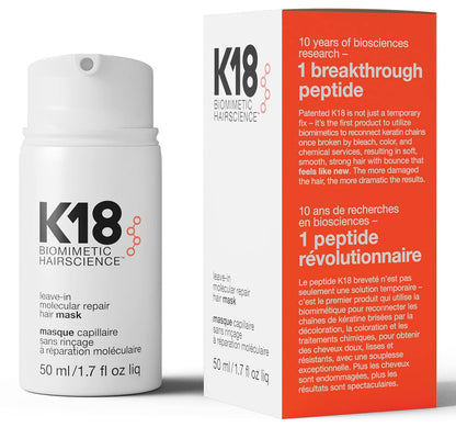 K18 Leave-In Molecular Repair Hair Mask Pflege ohne Spülung für sehr trockenes und geschädigtes Haar 50 ml