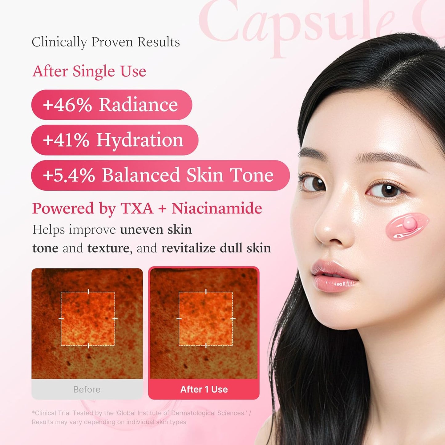Medicube TXA Niacinamide Capsule Cream 55 g – 2-Phasen-Kapselcreme gegen ungleichmäßigen Hautton mit TXA, Niacinamid, Hyaluron & Ceramiden